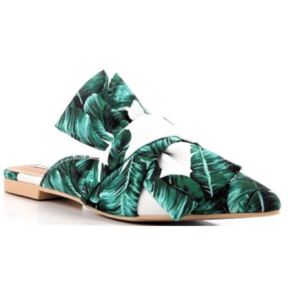 🆕Island Vibes Tropical Slip On Bow Mule Flats - Picture 2 of 5